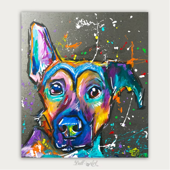 Colorful Custom Dog Portraits